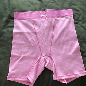 Skims Cotton Rib Boxer Bubblegum Pink